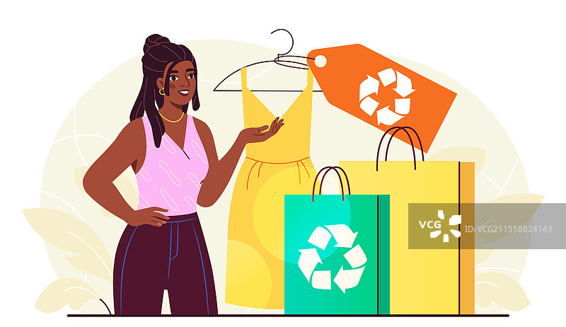 回收服装概念，穿着裙子的女性图片素材