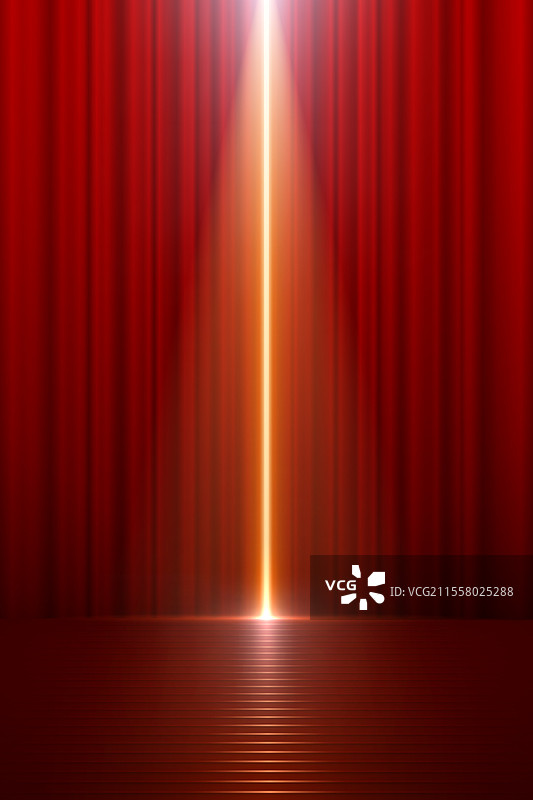 红色窗帘与楼梯和光效图片素材