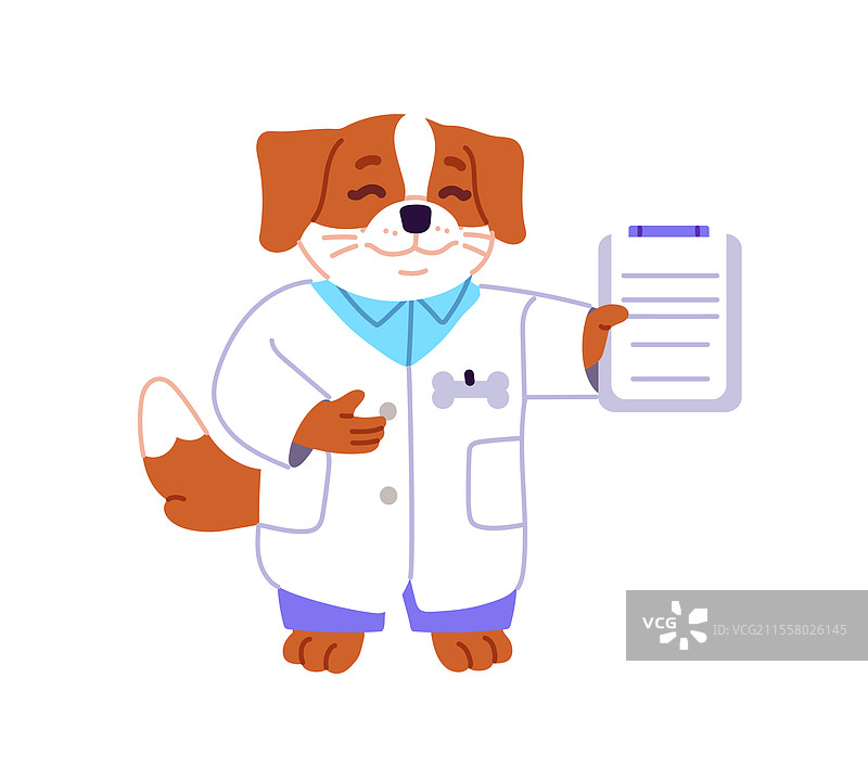 快乐的动物医生手持夹板，十分可爱图片素材