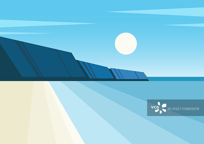 蓝色海滨风景图片素材