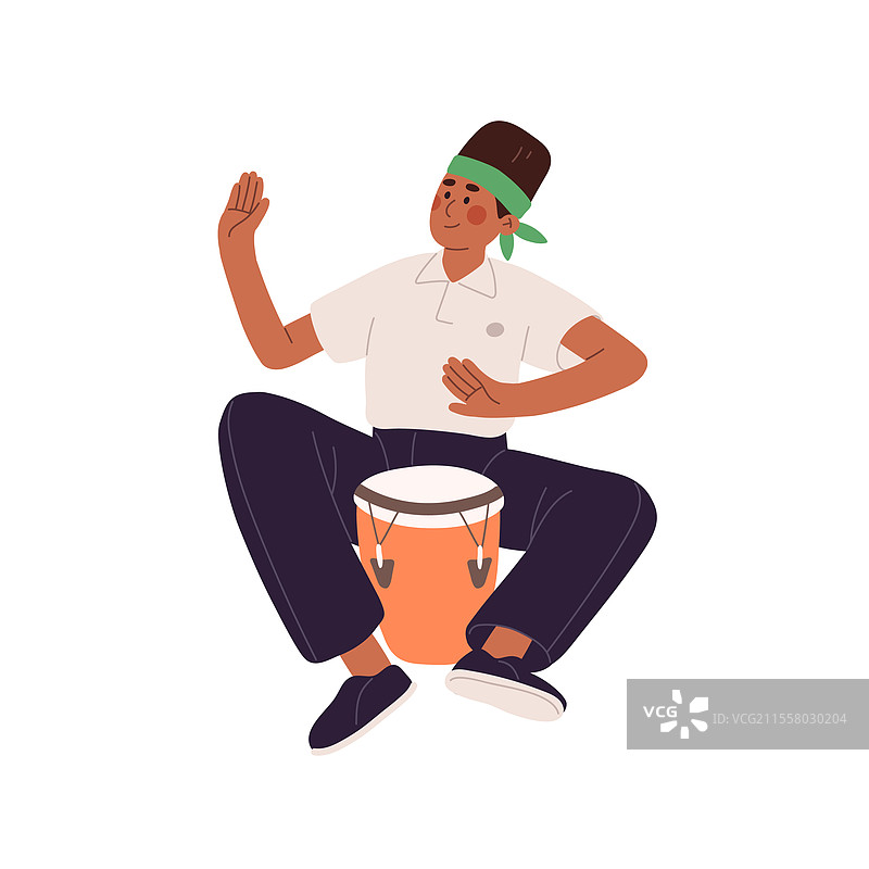 街头音乐家演奏传统非洲鼓图片素材