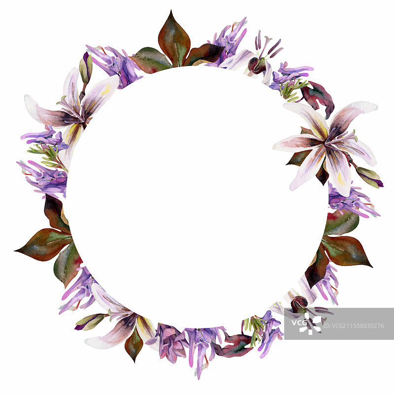 春季森林中的花朵，淡紫色的木兰和山茶花花蕾图片素材