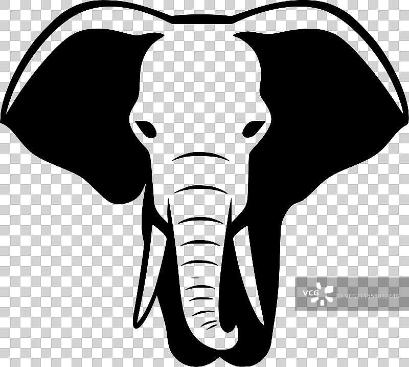 大象 - 极简风格的平面logo图片素材