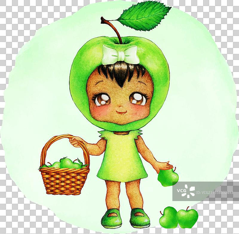 水彩手绘婴儿娃娃图片素材