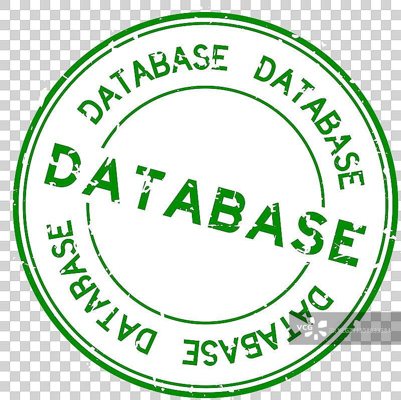 磨损的绿色数据库字样圆形橡胶密封圈图片素材