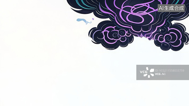 【AI数字艺术】2D卡通右上-国风仙侠-诛仙台深渊东方玄幻场景——紫电符文悬浮法器暗黑能量流-手绘扁平风壁纸背景图片素材