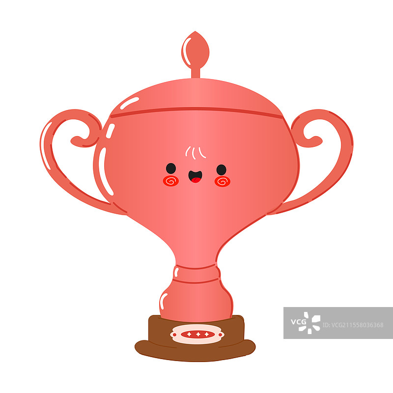 可爱的铜质奖杯角色图片素材