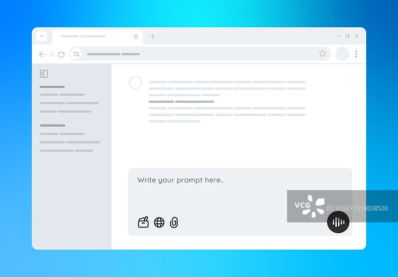 大型语言模型聊天的人工智能界面屏幕图片素材