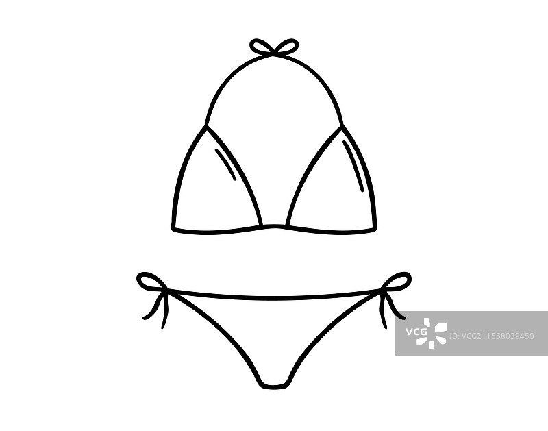 比基尼泳装女性夏季沙滩服装涂鸦图片素材
