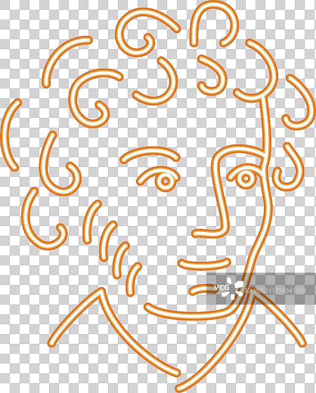 俄罗斯诗人亚历山大·普希金霓虹灯图标图片素材