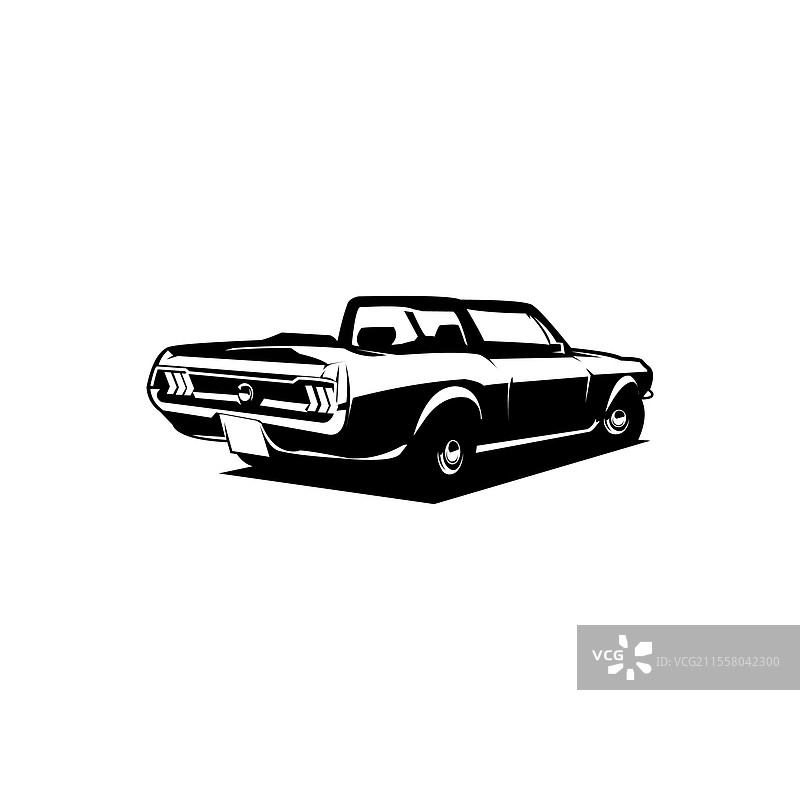 1967年福特野马汽车从后方孤立拍摄图片素材