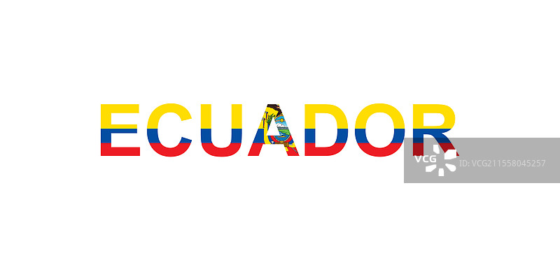 以国家旗帜风格呈现的厄瓜多尔字母图片素材