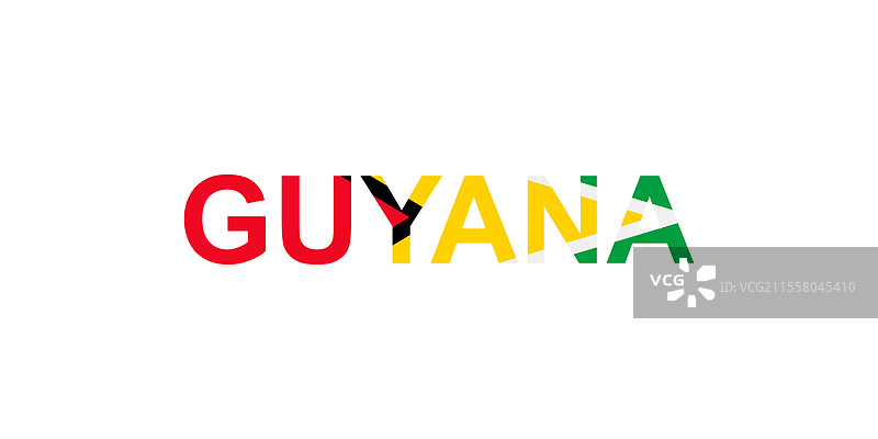 以国家旗帜风格呈现的圭亚那字母图片素材