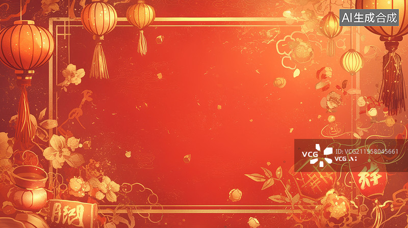 【AI数字艺术】红色节日背景图片素材