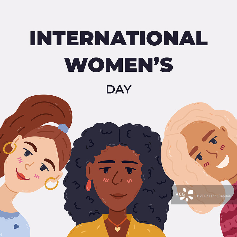 国际妇女节的方形可爱横幅图片素材