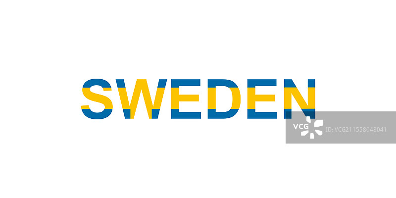瑞典字母以国家旗帜的风格呈现图片素材