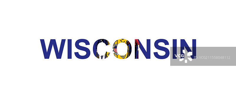 乡村风格的威斯康星州字母图片素材