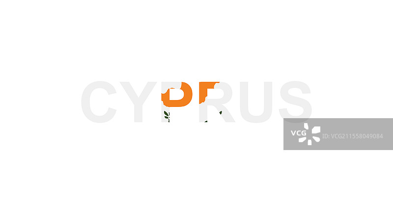 塞浦路斯字母以国家旗帜的风格呈现图片素材