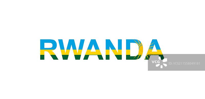 卢旺达国旗风格的字母图片素材