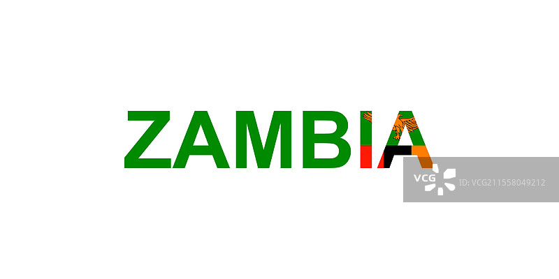 赞比亚字母，采用该国国旗的风格图片素材