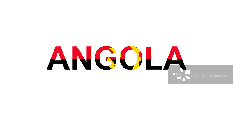 安哥拉字母以该国国旗的风格呈现图片素材