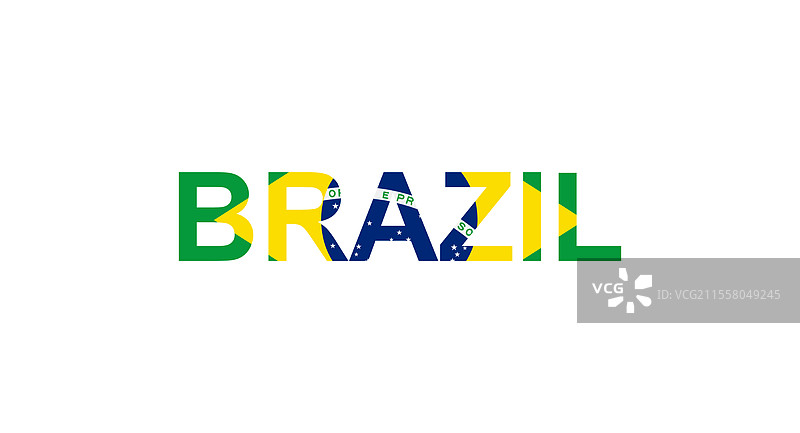 巴西国旗风格的字母图片素材
