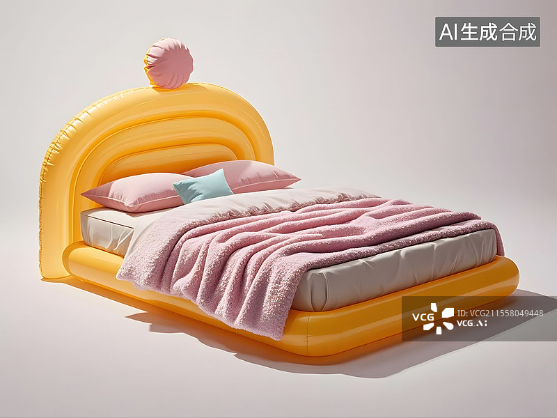 【AI数字艺术】黄的的充气床图片素材