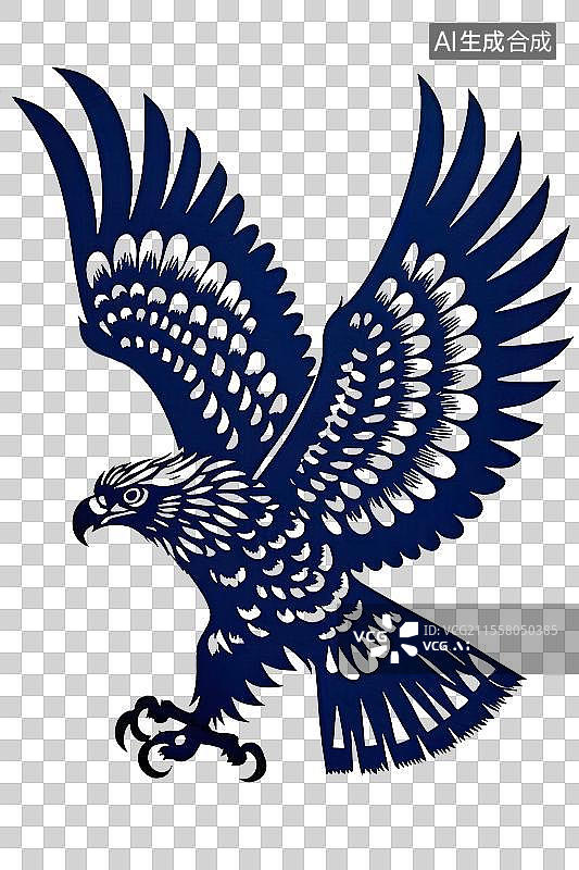 【AI数字艺术】非遗剪纸，珍稀动物苍鹰图片素材