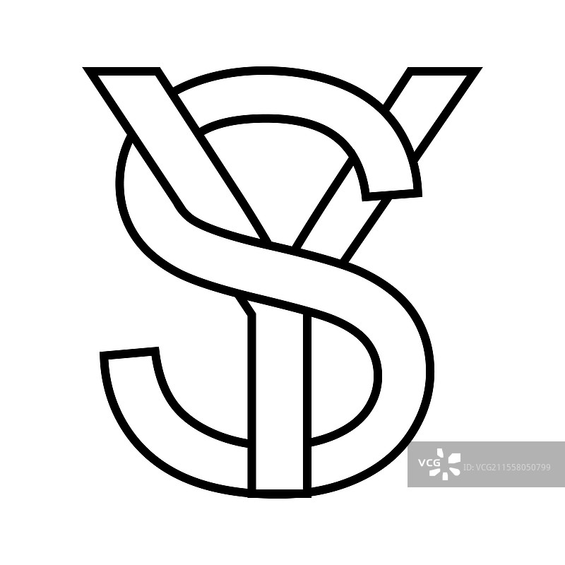 双字母标志符号，YS图标，LOGOTYPE YS图片素材