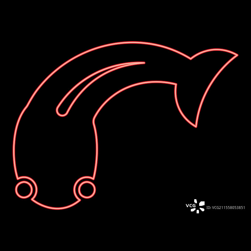 红色霓虹鱼虾虎鱼平面风格图像图片素材