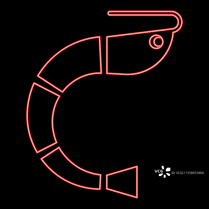 霓虹虾虎虾食物红色图像平面图片素材