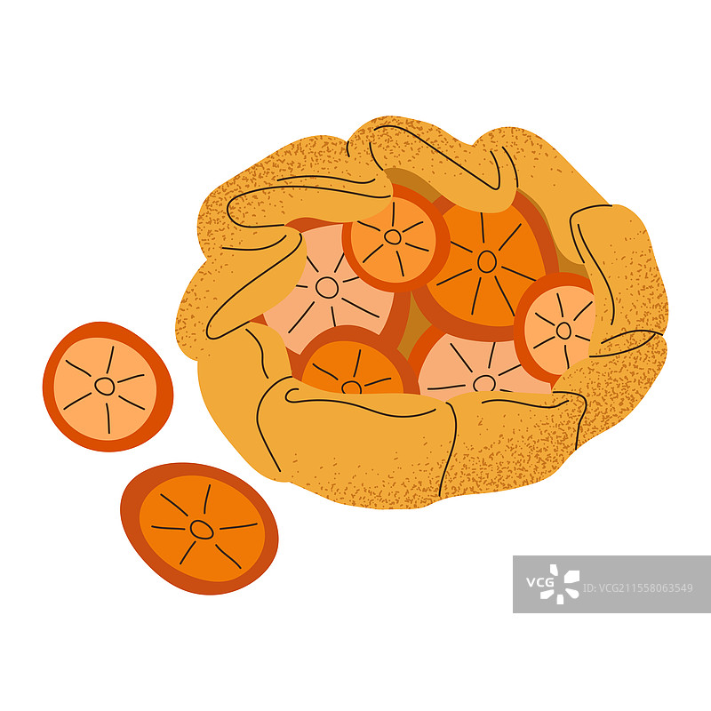 扁平风格的孤立柑橘饼干图片素材