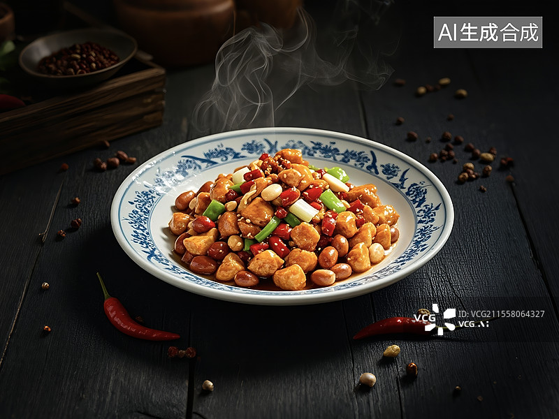 【AI数字艺术】川菜宫爆鸡丁图片素材