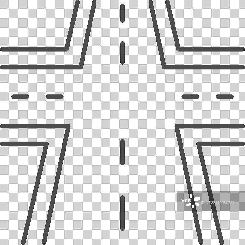 透视交叉路口线条图标图片素材