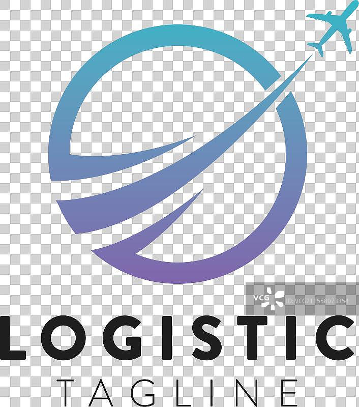 商务飞机标志设计扁平风格图片素材