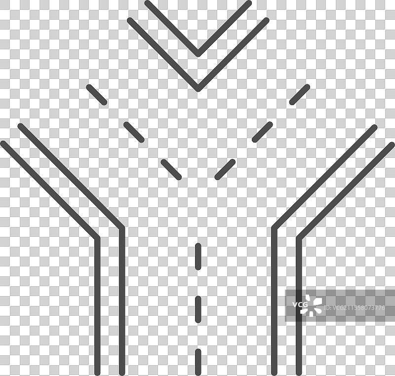 道路分叉线轮廓图标图片素材