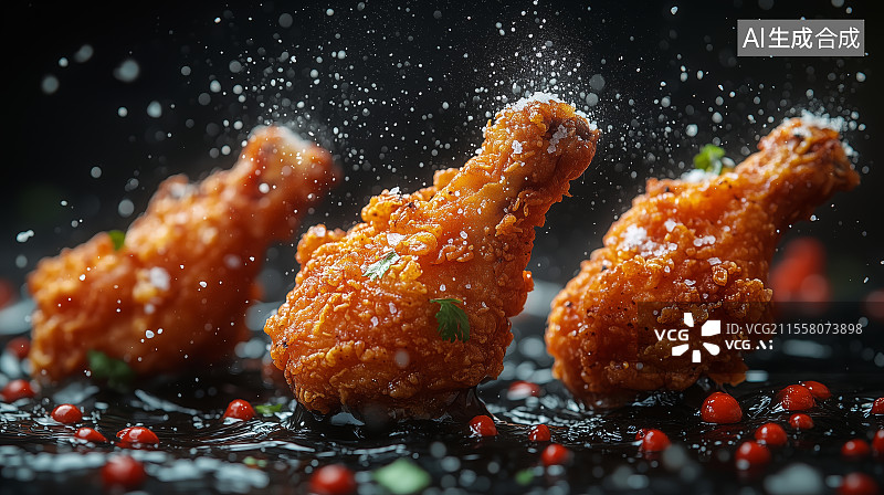 【AI数字艺术】烤鸡腿美食特写图片素材