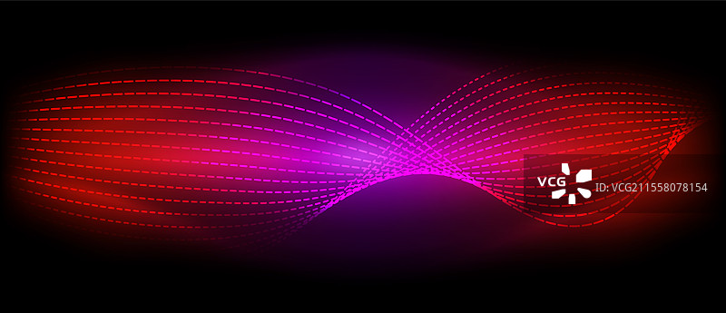 黑色背景上的红紫色波浪图片素材