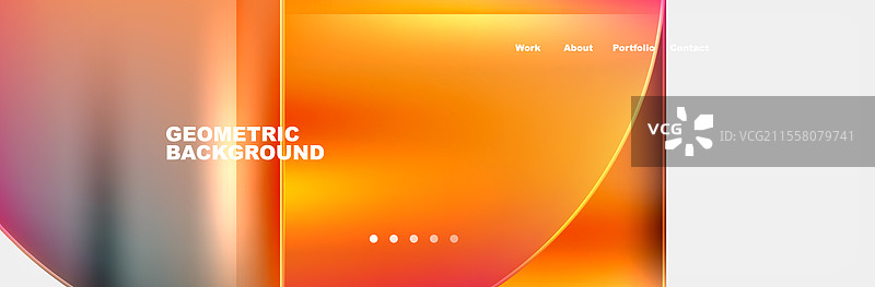 琥珀色和橙色的流动圆形和方形在一个图片素材