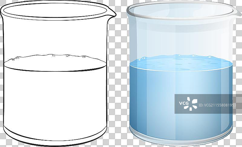 一个装满液体的烧杯图片素材