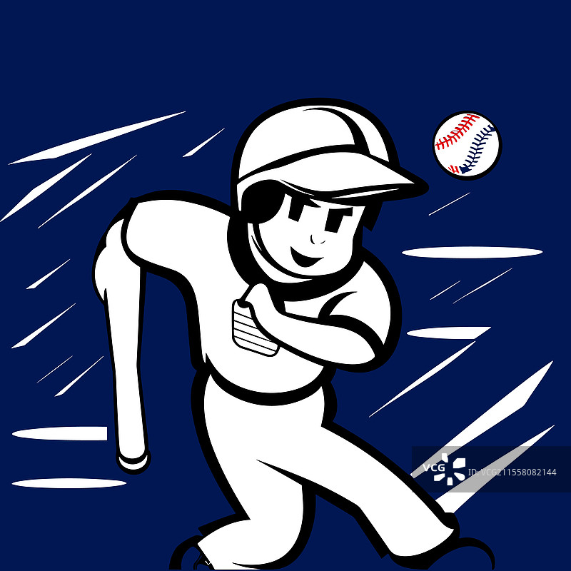 棒球剪影集合，独立的棒球图片素材