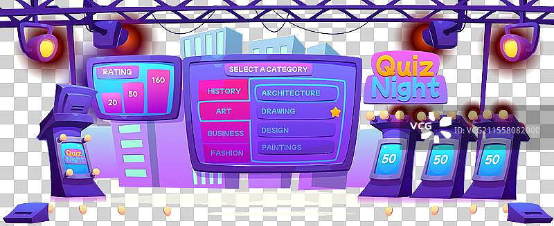 卡通问答节目舞台图片素材