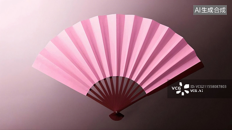 【AI数字艺术】优雅渐变粉色折扇图片素材