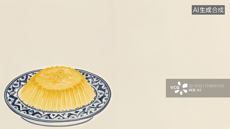 【AI数字艺术】黄米凉糕 国风水墨画模版背景居左下图片素材