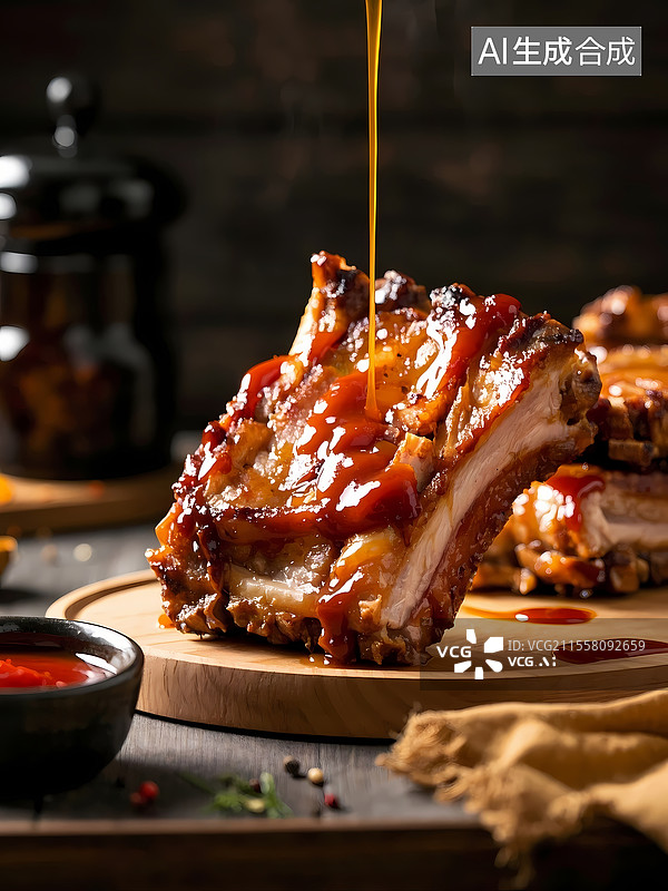 【AI数字艺术】酱骨头美食特写图片素材