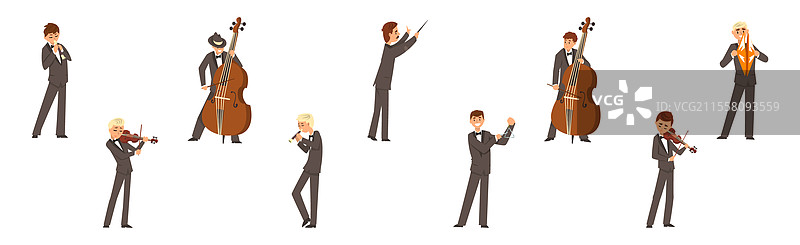 男性角色音乐家演奏乐器图片素材