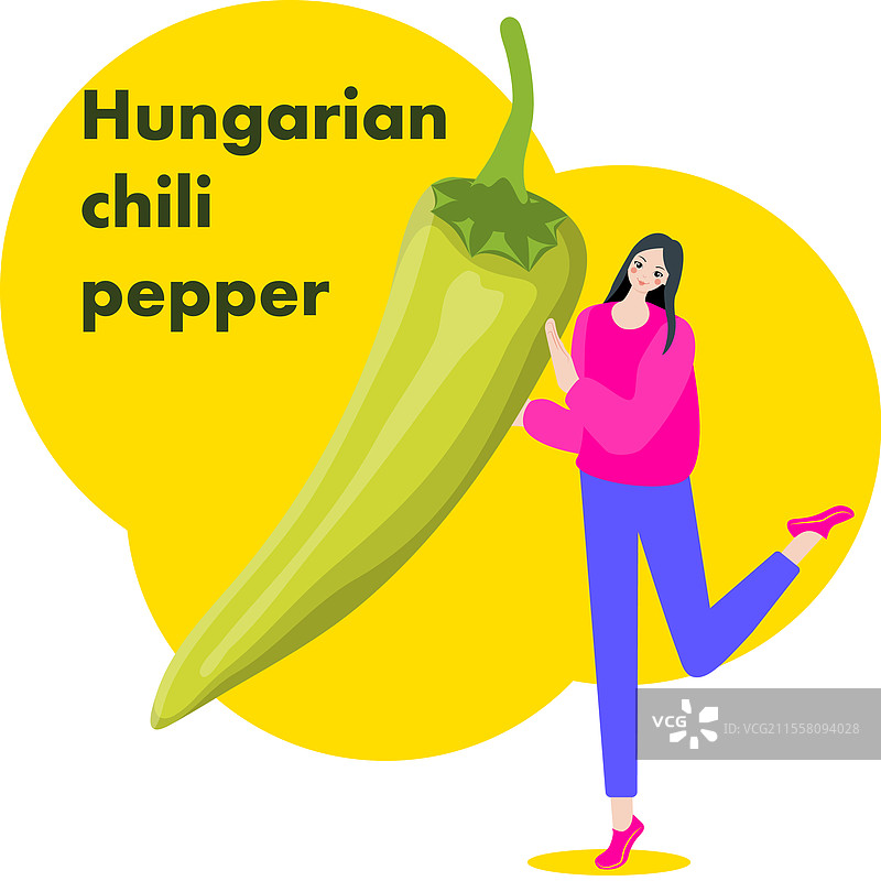 一位女性手持匈牙利辣椒图片素材