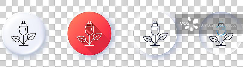 生态电力线图标 电能标志 线条图片素材