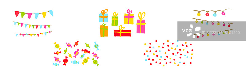 明亮多彩的节日装饰元素图片素材