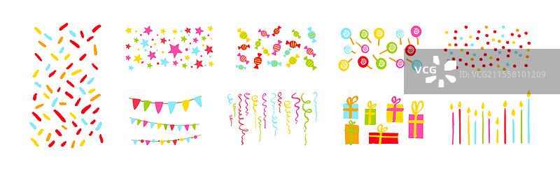 明亮多彩的节日装饰元素图片素材